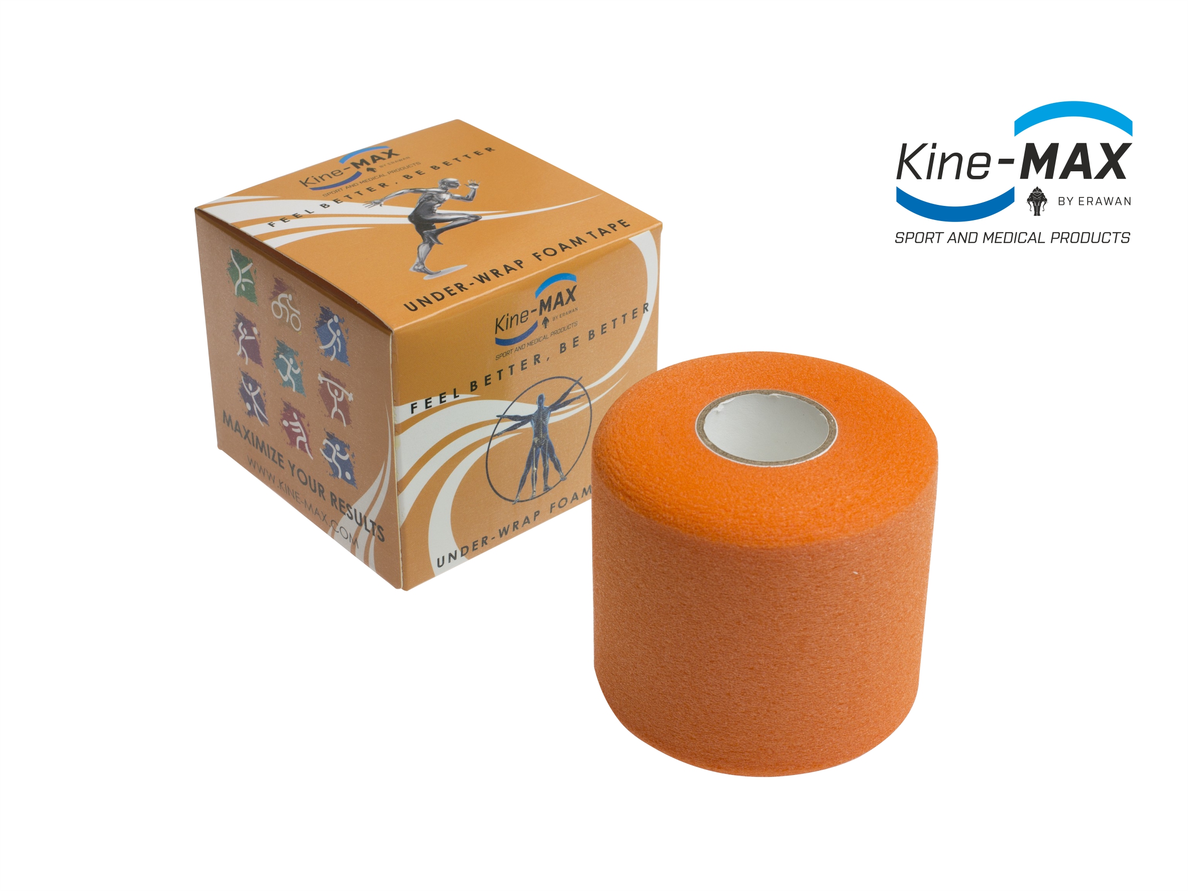 Kine-MAX Under Wrap Foam Tape - Podtejpovací páska 7cm x 27m - Oranžová