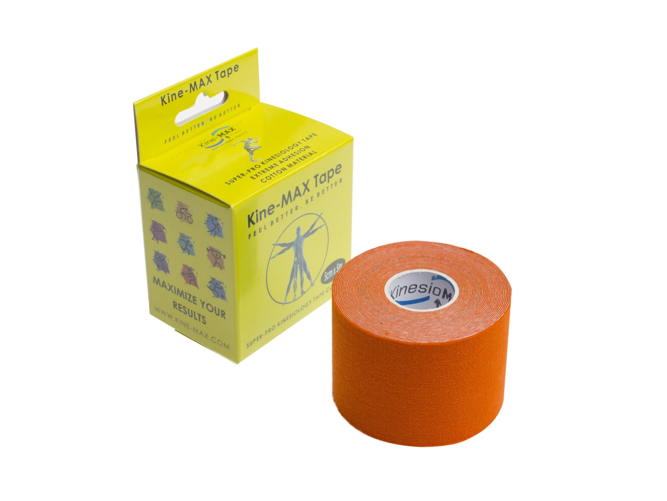 Kine-MAX Tape Super-Pro Cotton - Kinesiologický tejp - Oranžový