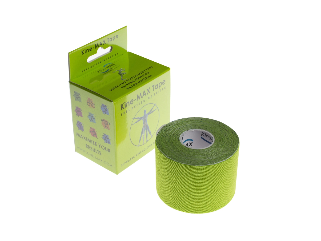 Kine-MAX Tape Super-Pro Rayon - Kinesiologický tejp - Zelený