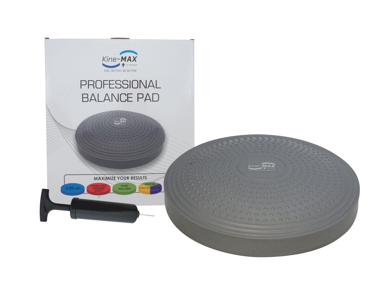 Kine-MAX Professional Balance Pad - Balanční čočka - stříbrná