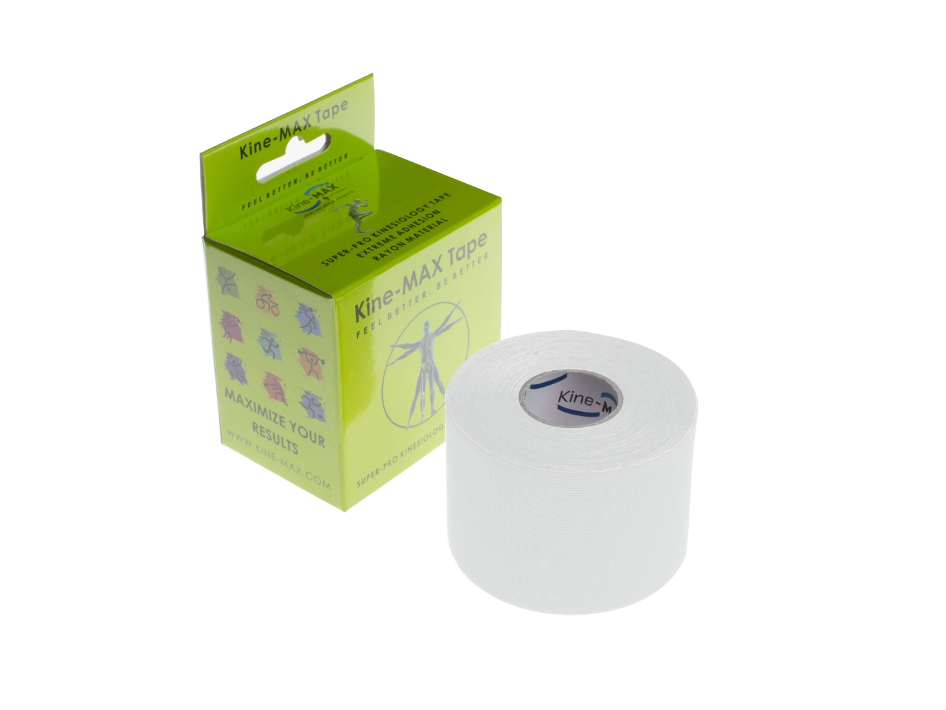 Kine-MAX Tape Super-Pro Rayon - Kinesiologický tejp - Bílý