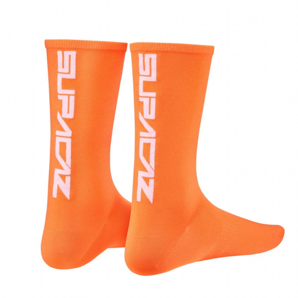 Socks "Straight Up" - Supacaz - Neon Orange and White - S/M