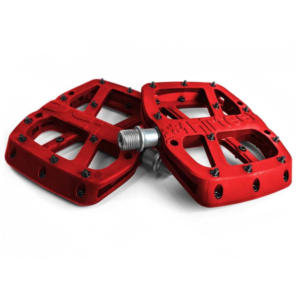 Base Flat Pedal | Composite Body | 22 Pins | Red